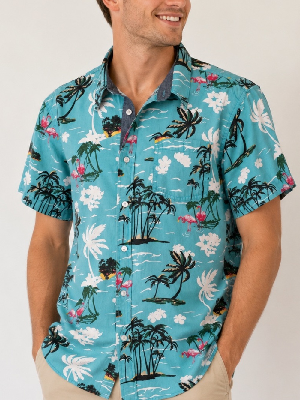 Eighty Eight Platinum Tropical Button Down Shirt XL | 100% Cotton Hawaiian Shirt